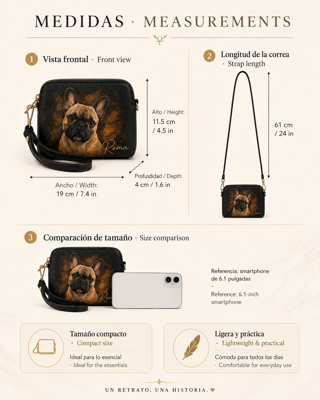 Bolso personalizado pintado a mano – Pequeño