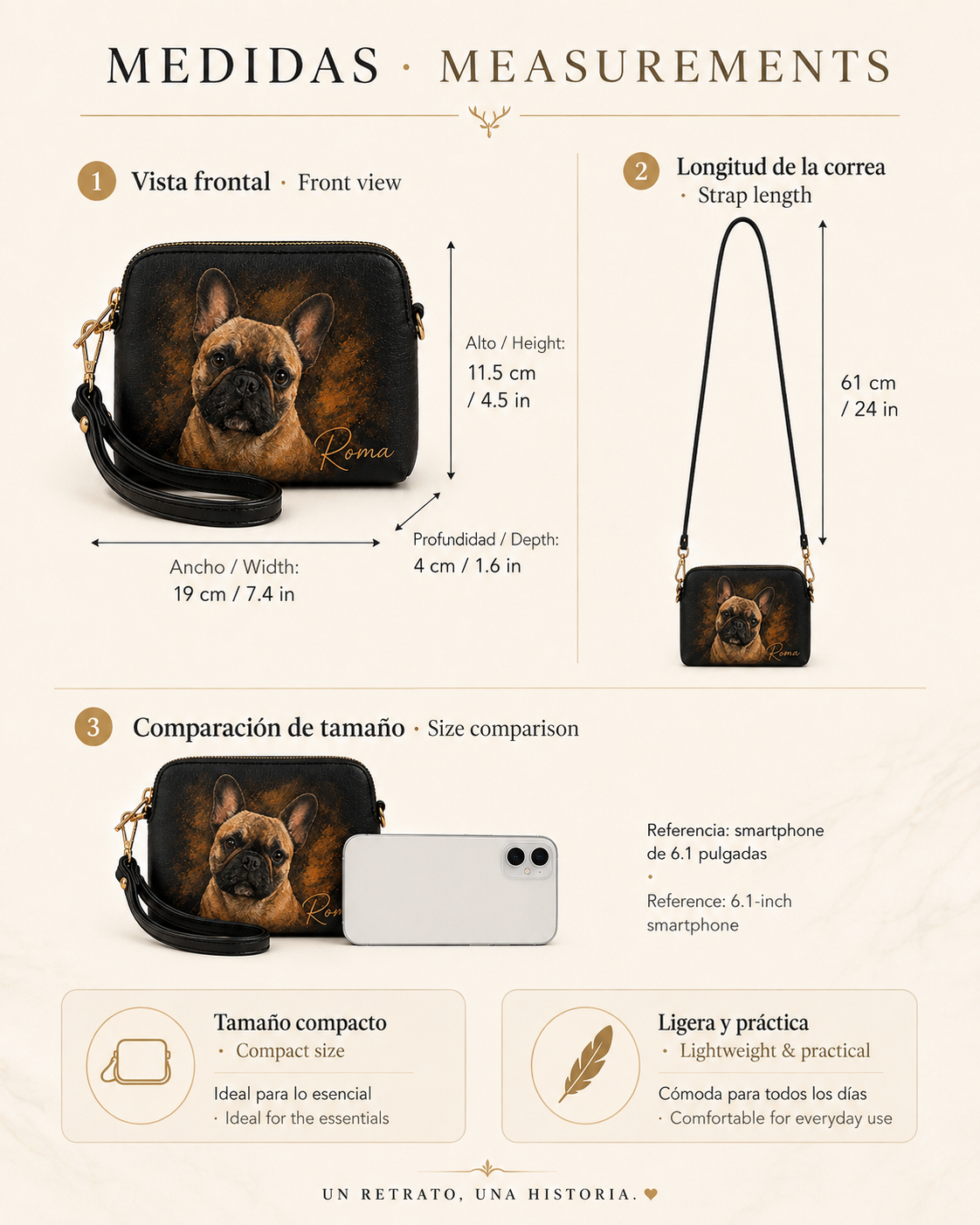 Bolso personalizado pintado a mano – Pequeño