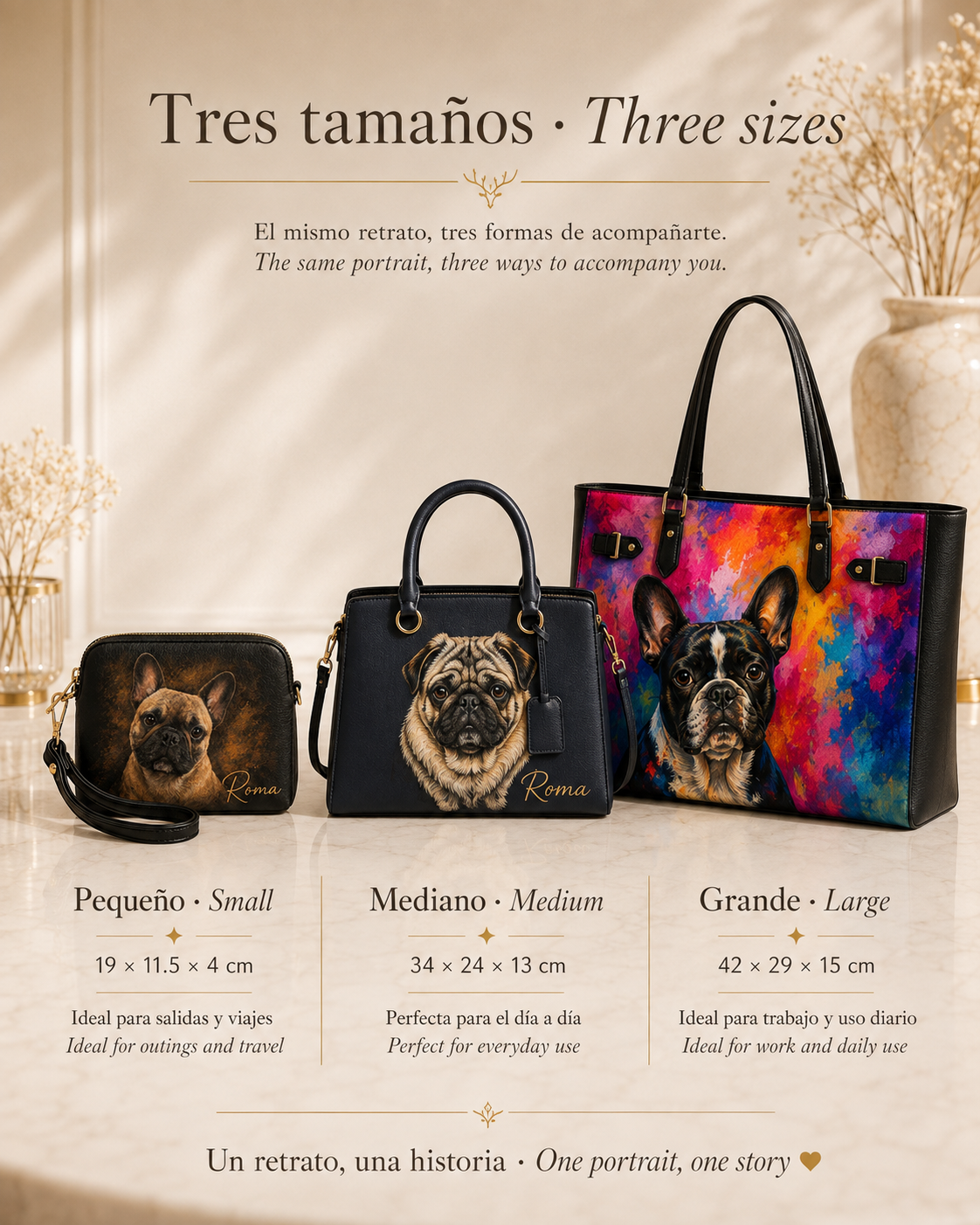 Bolso personalizado pintado a mano – Pequeño