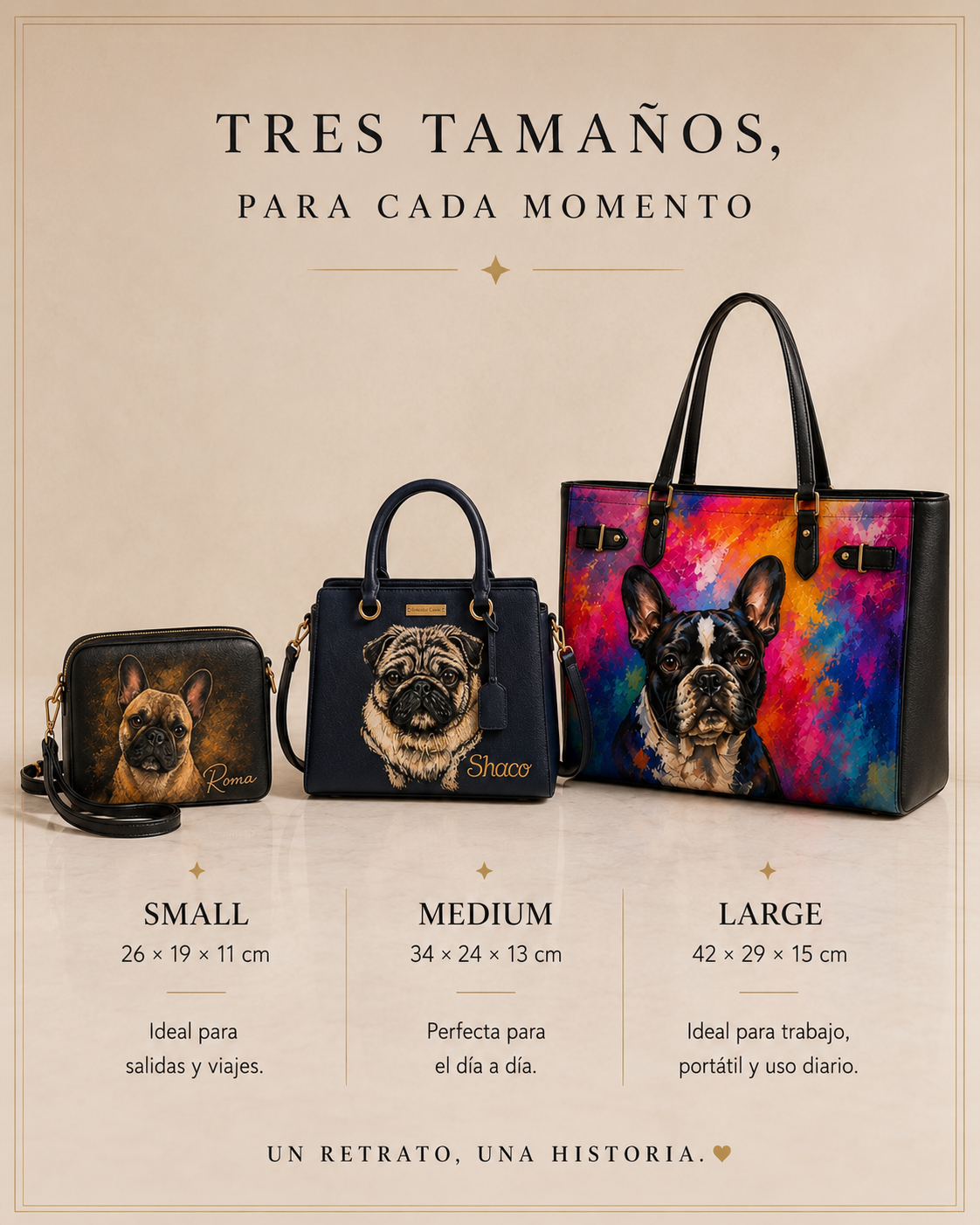 Bolso personalizado pintado a mano – Grande
